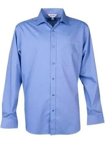 Aussie Pacific Men's Mosman Long Sleeve Shirt 1903l Corporate Wear Aussie Pacific Mid Blue XXS